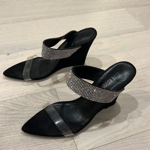 Cape Robbin PVC & rhinestone  Slip On Wedges size 7